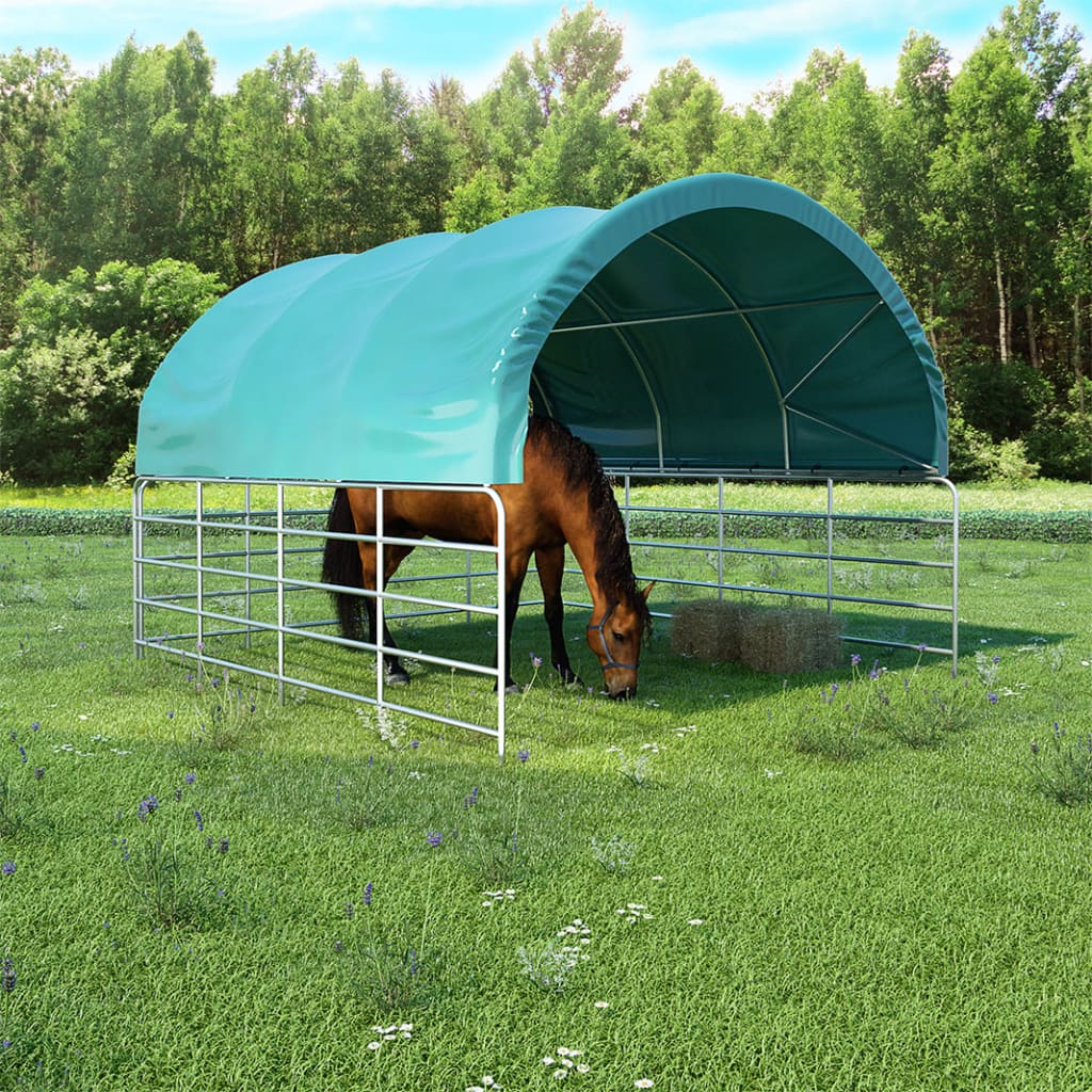 Berkfield Livestock Tent PVC 3.7x3.7 m Green