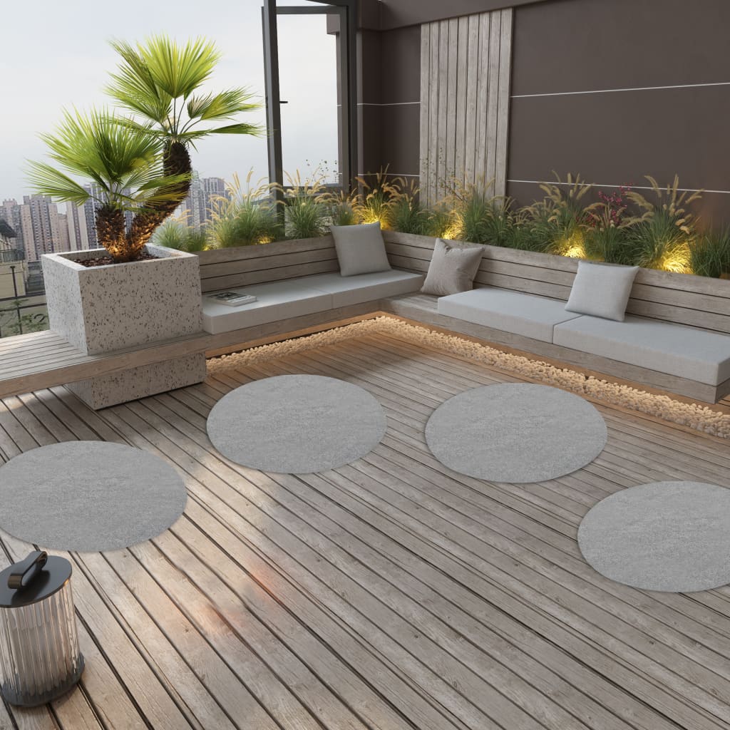 Berkfield Artificial Grass with Studs Dia.95 cm Grey Round
