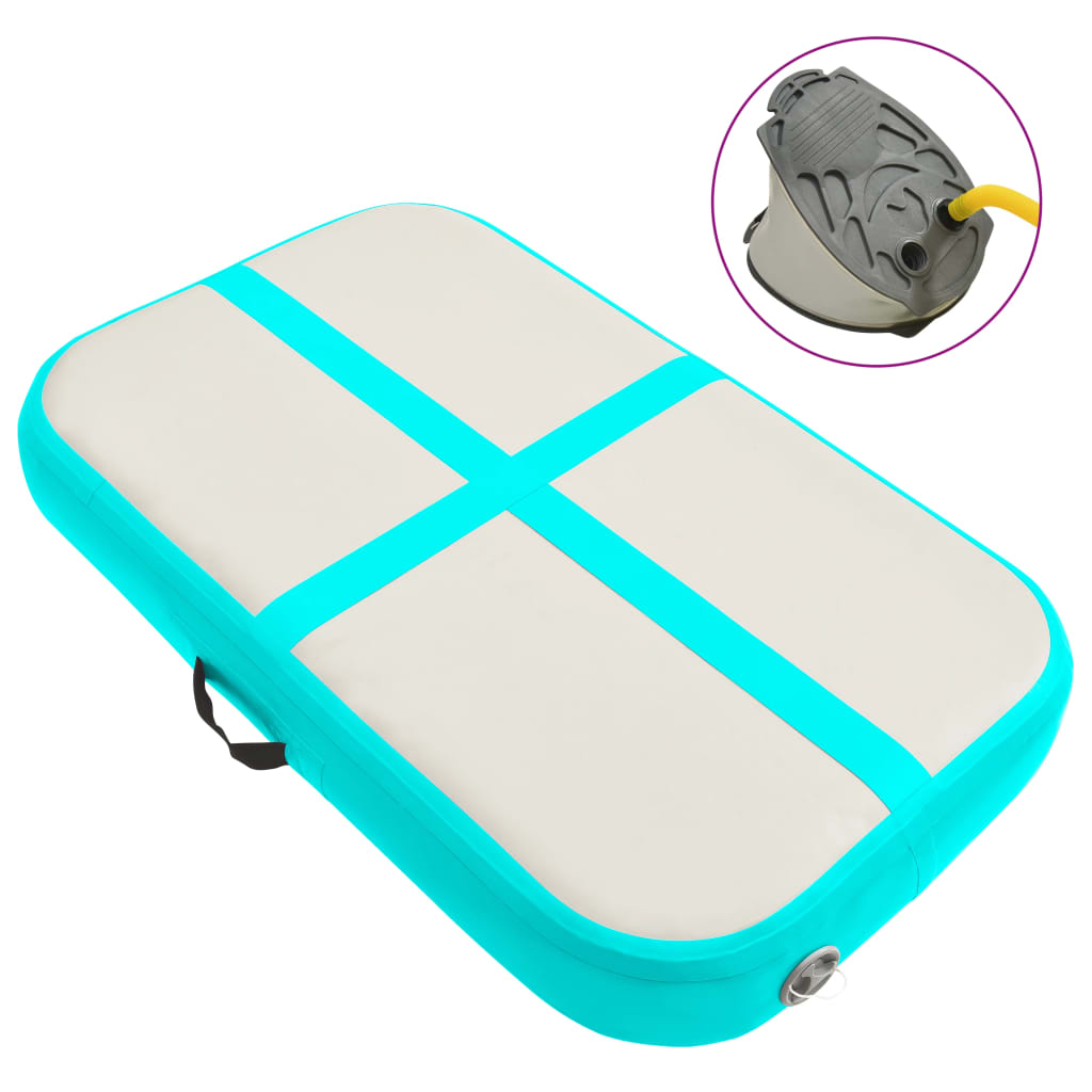 Berkfield Inflatable Gymnastics Mat with Pump 60x100x10 cm PVC Green