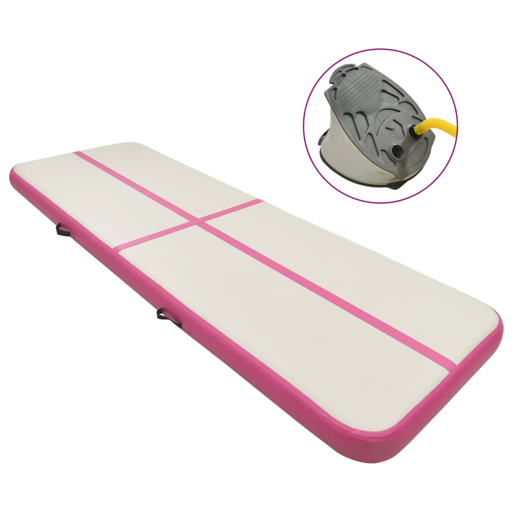 Berkfield Inflatable Gymnastics Mat with Pump 300x100x15 cm PVC Pink