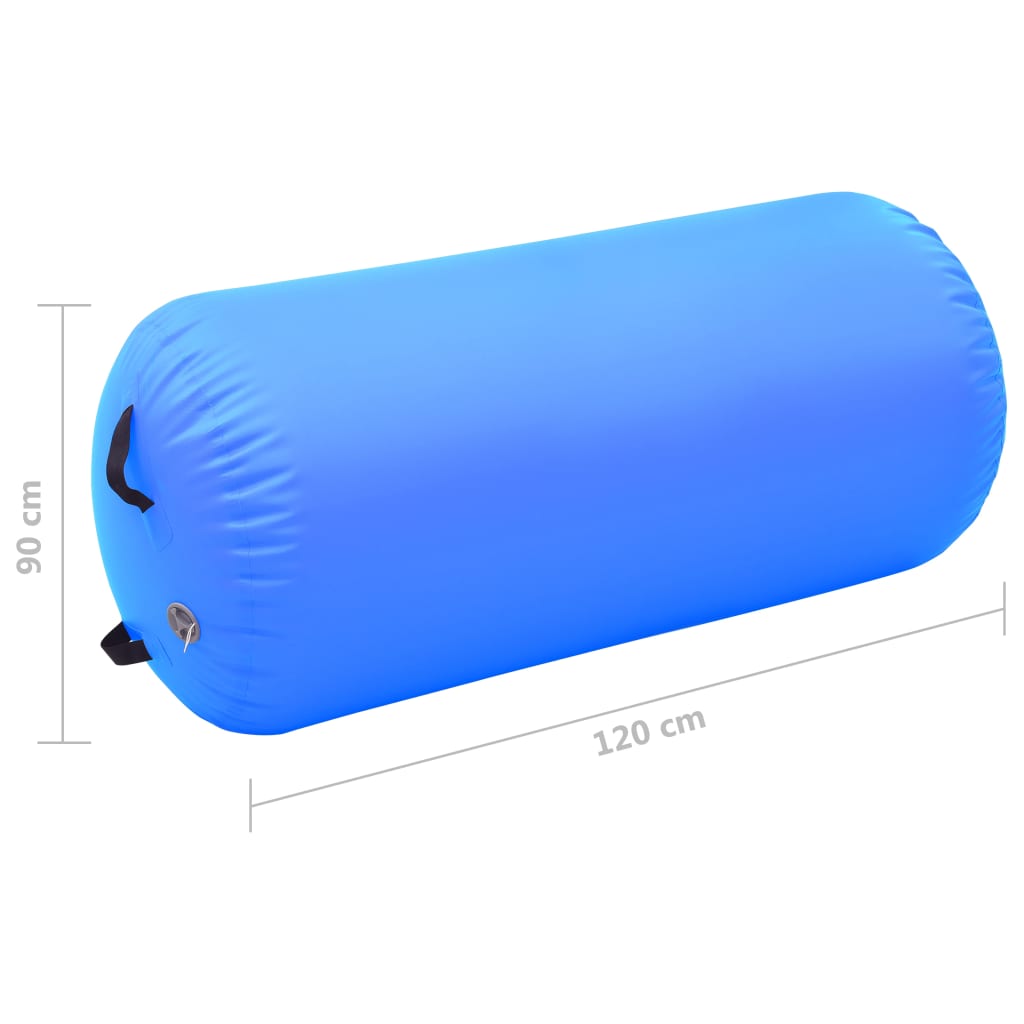 Berkfield Inflatable Gymnastic Roll with Pump 120x90 cm PVC Blue