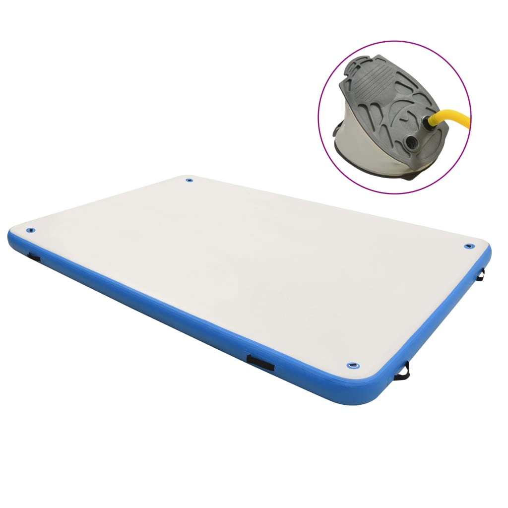 Berkfield Inflatable Floating Deck Blue and White 300x200x15 cm