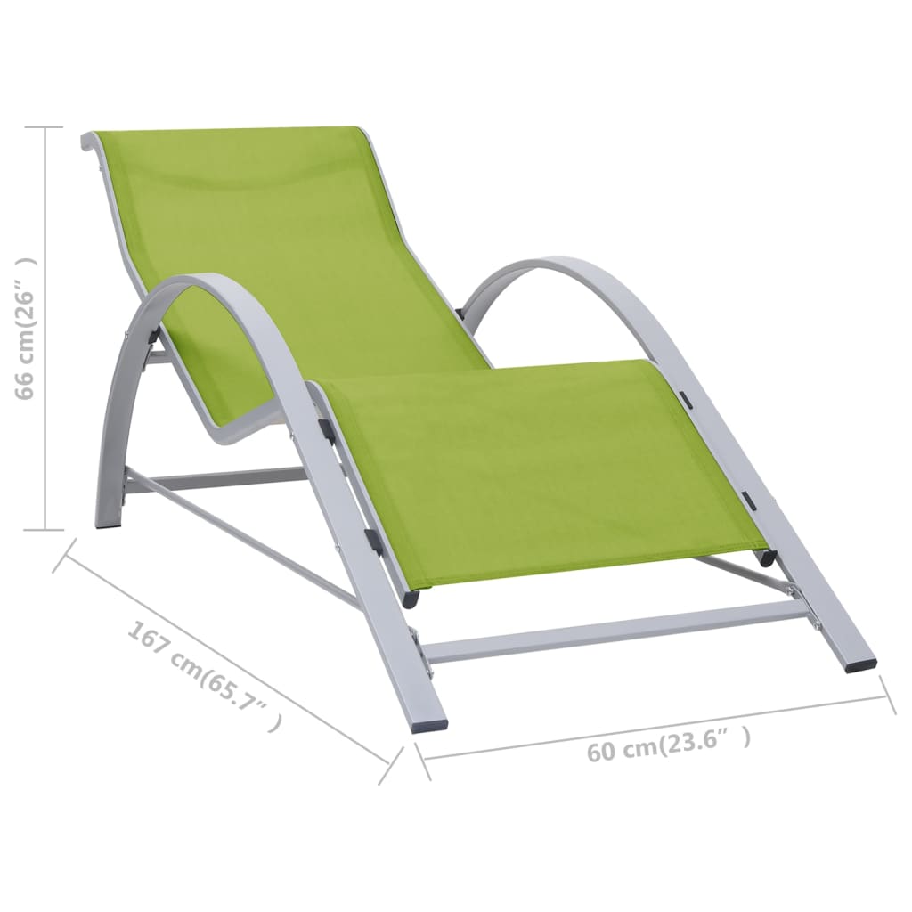 Berkfield Sunlounger Textilene and Aluminium Green