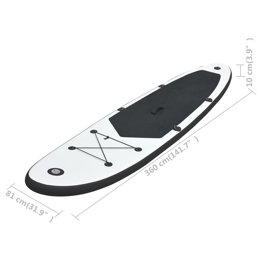 Berkfield Inflatable Stand up Paddle Board Set Black and White