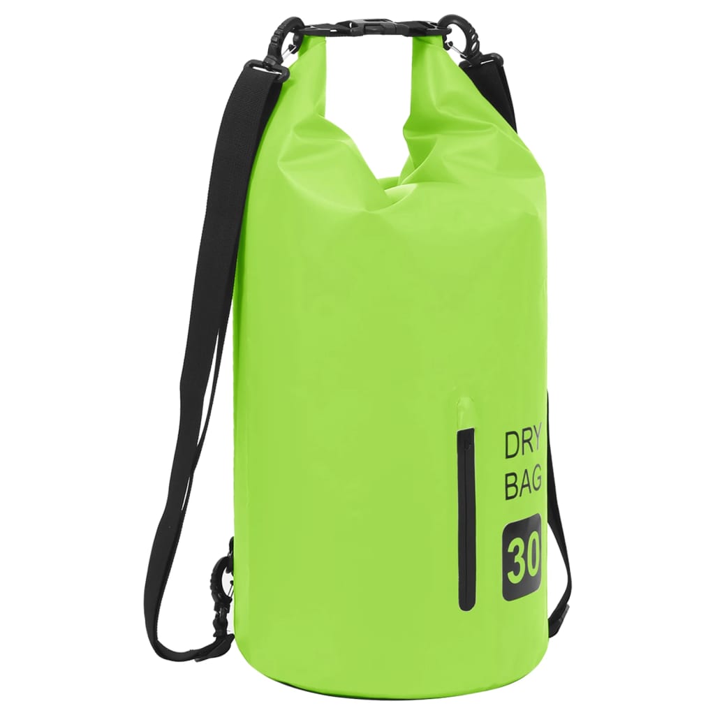 Berkfield Dry Bag with Zipper Green 30 L PVC