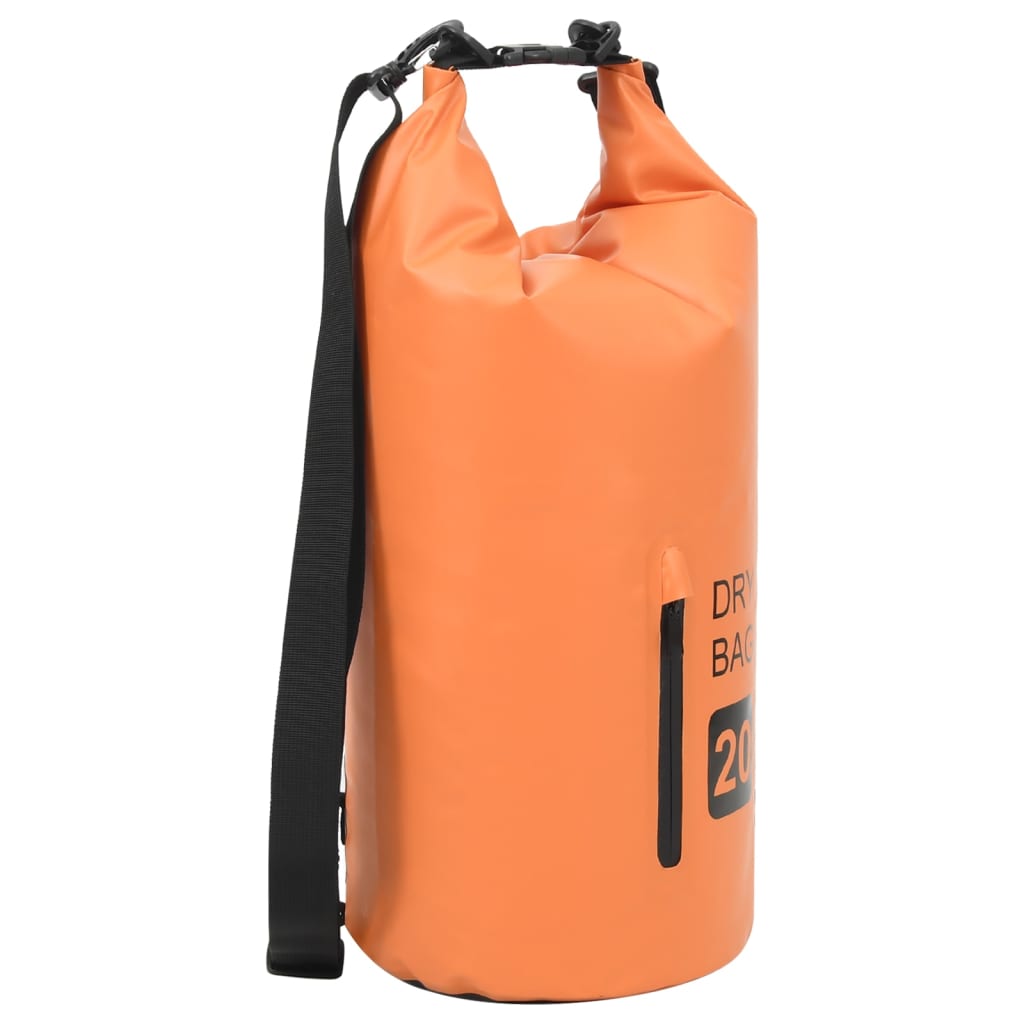 Berkfield Dry Bag with Zipper Orange 20 L PVC
