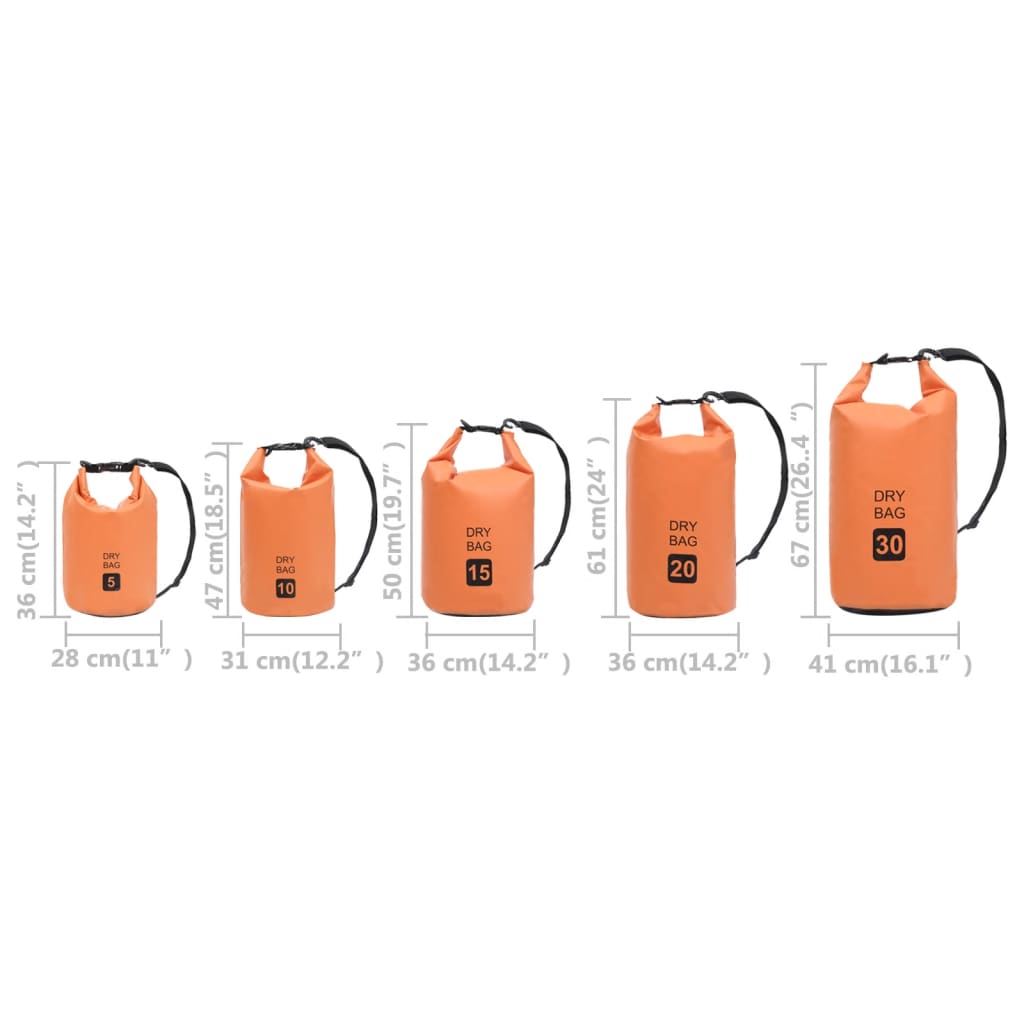 Berkfield Dry Bag Orange 10 L PVC