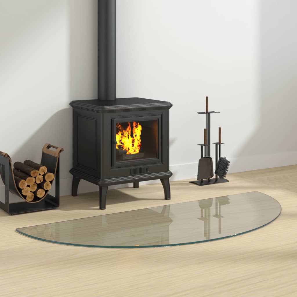 Berkfield Fireplace Glass Plate Half Round 1200x500 mm