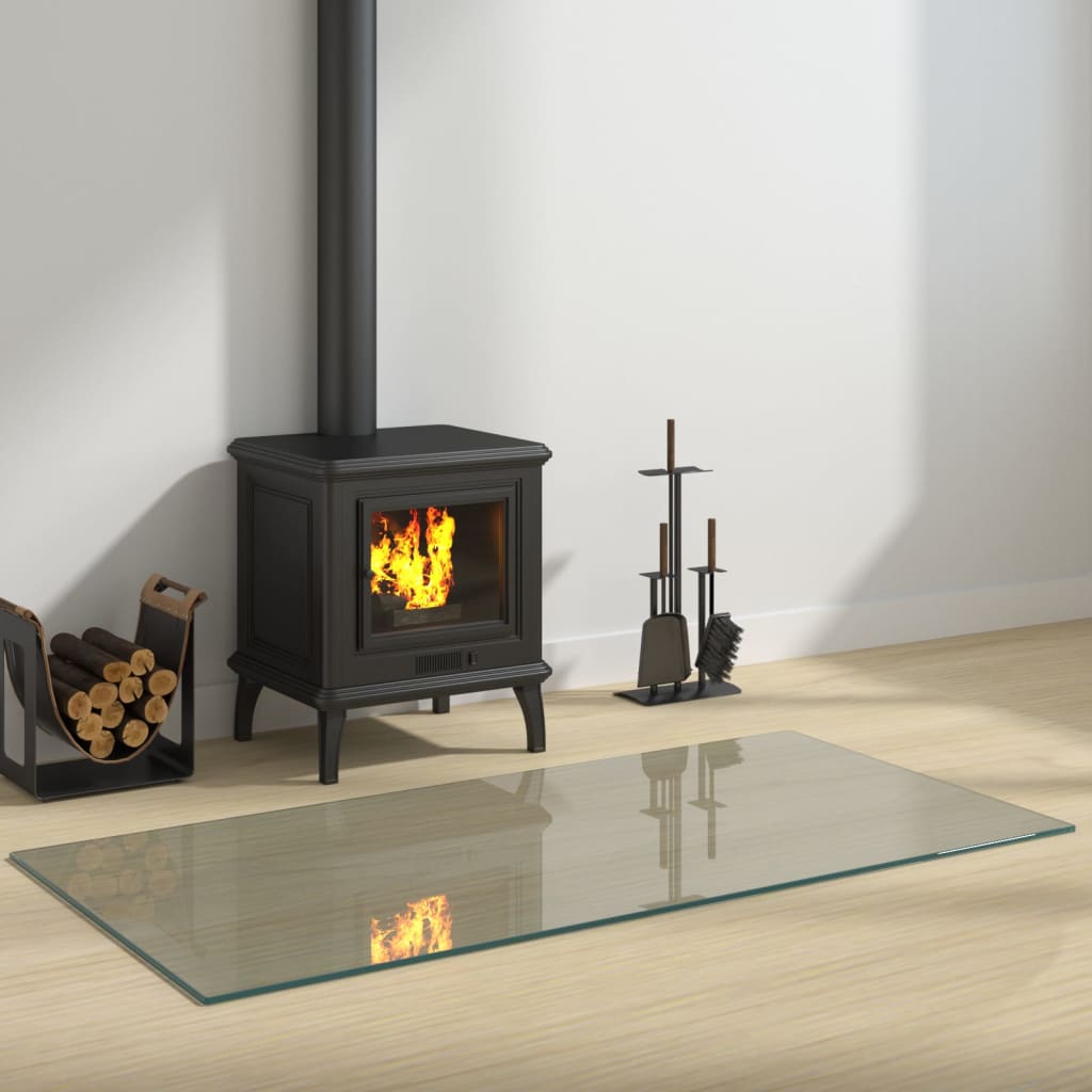 Berkfield Fireplace Glass Plate Rectangular 120x60 cm
