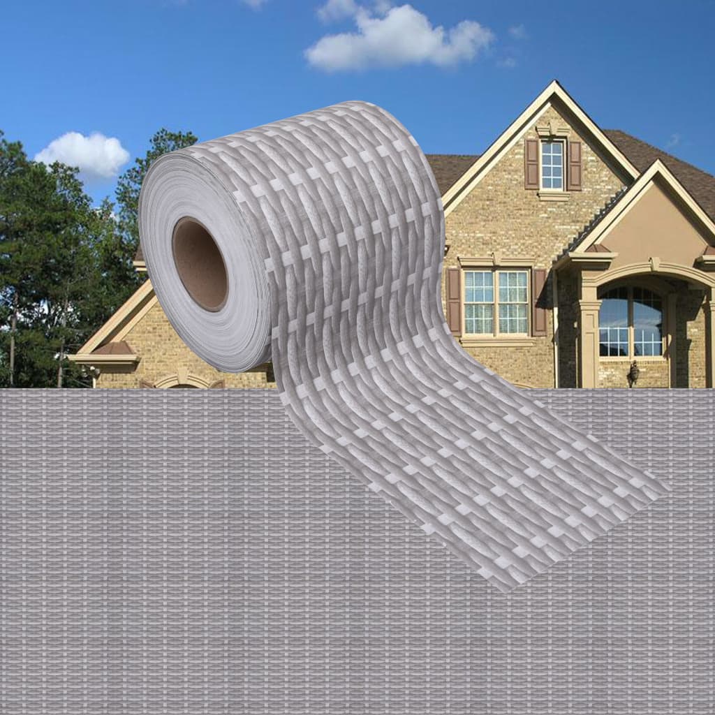 Berkfield Garden Privacy Screen PVC 35x0.19 m Rattan Grey