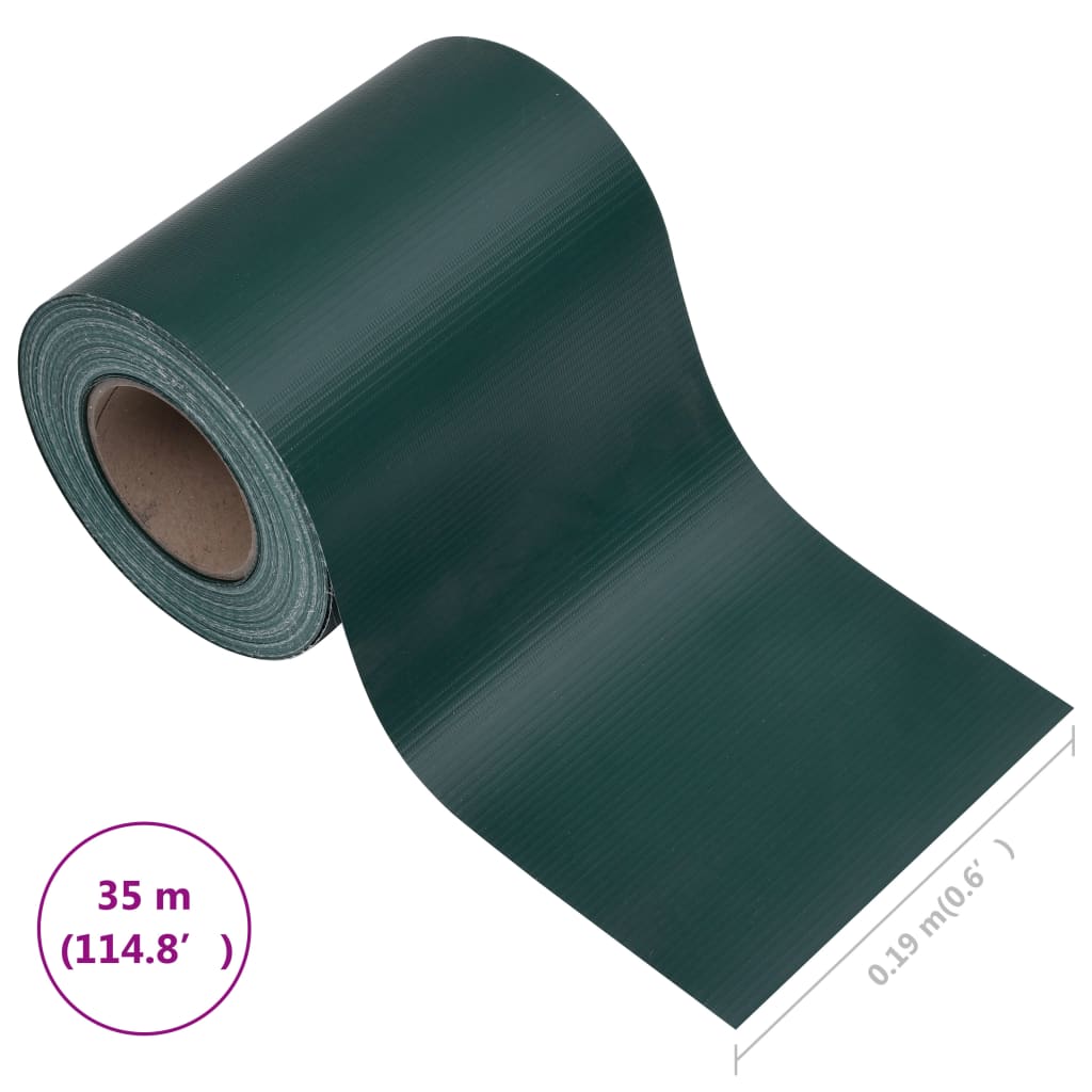 Berkfield Garden Privacy Screen PVC 35x0.19 m Matte Green