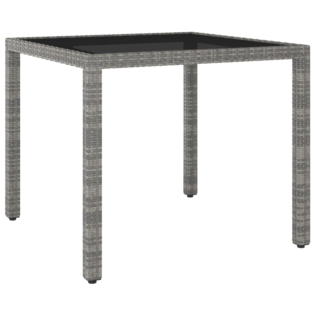 Berkfield Garden Table Grey 90x90x75 cm Poly Rattan
