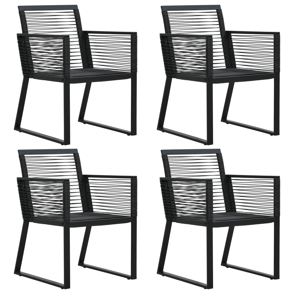 Berkfield Garden Chairs 4 pcs Rope Rattan Black