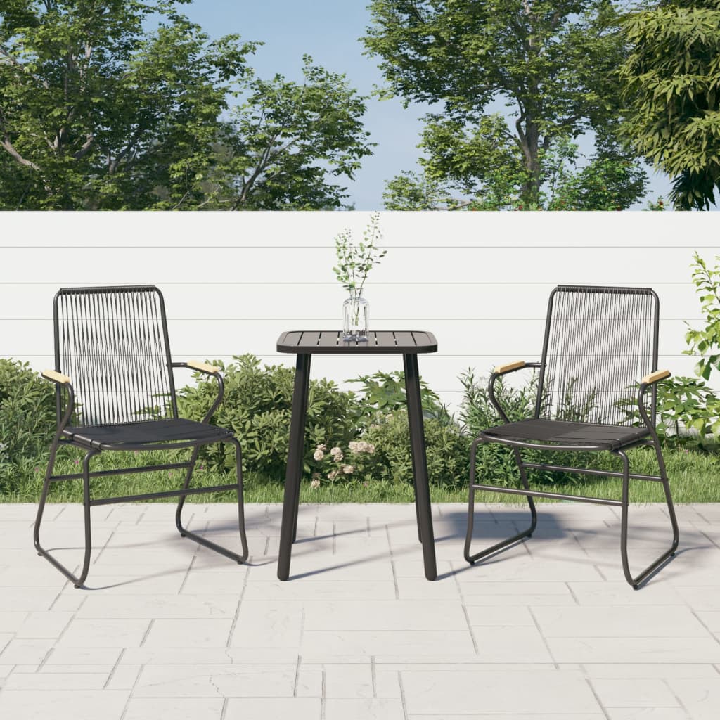Berkfield Garden Chairs 2 pcs Black 58x59x85.5 cm PVC Rattan