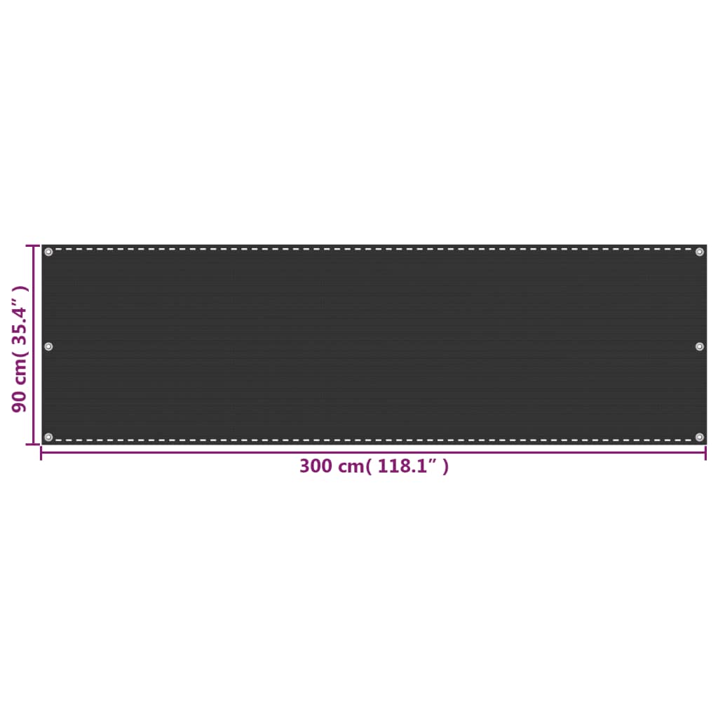 Berkfield Balcony Screen Anthracite 90x300 cm HDPE