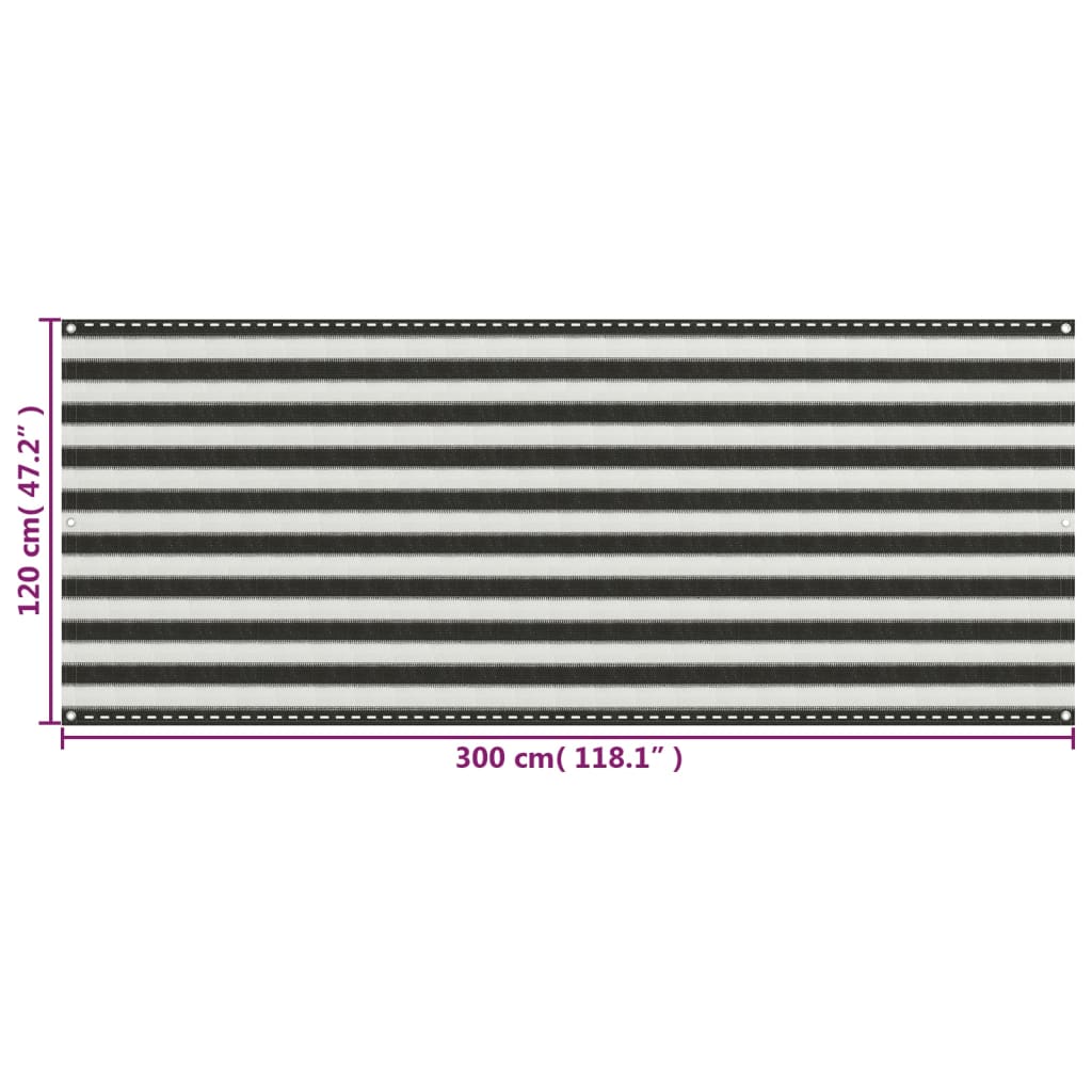 Berkfield Balcony Screen HDPE 120x300 cm Anthracite and White