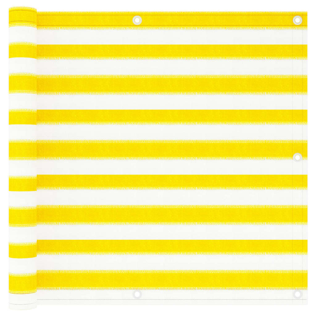 Berkfield Balcony Screen Yellow and White 90x300 cm HDPE