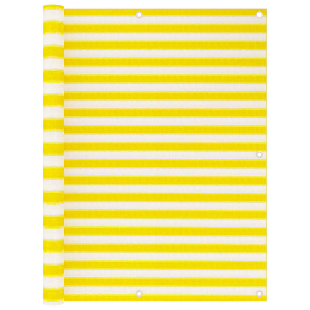 Berkfield Balcony Screen Yellow and White 120x400 cm HDPE