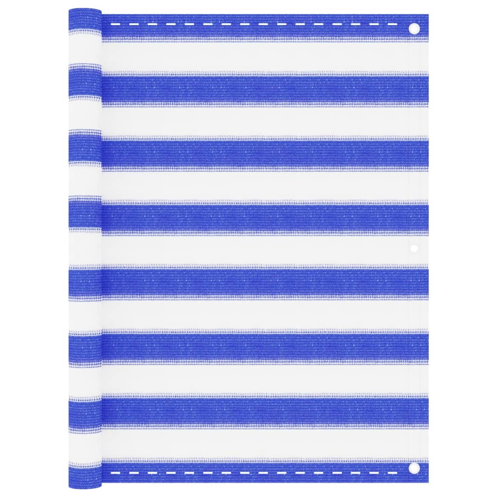 Berkfield Balcony Screen Blue and White 90x300 cm HDPE