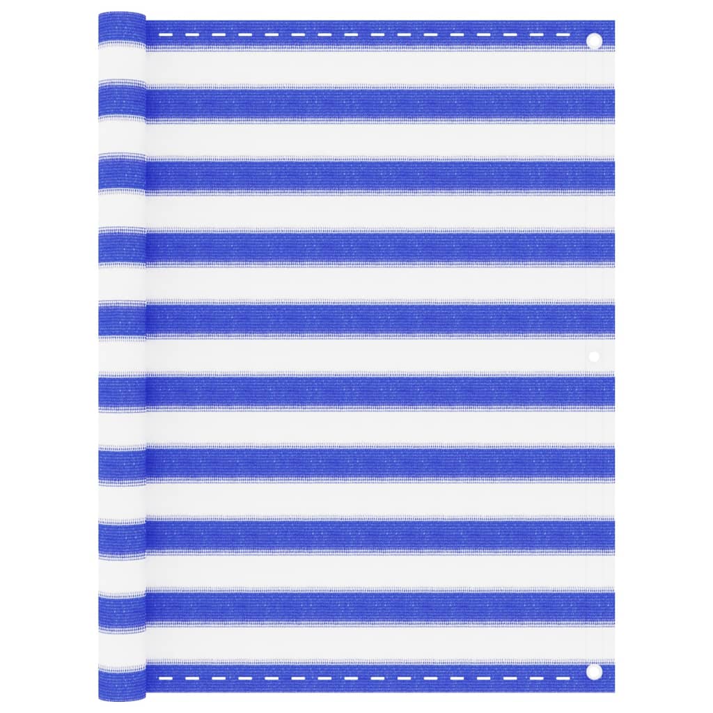 Berkfield Balcony Screen Blue and White 120x400 cm HDPE