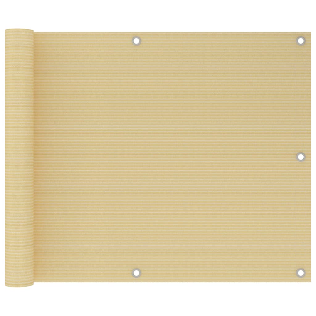 Berkfield Balcony Screen Beige 75x500 cm HDPE