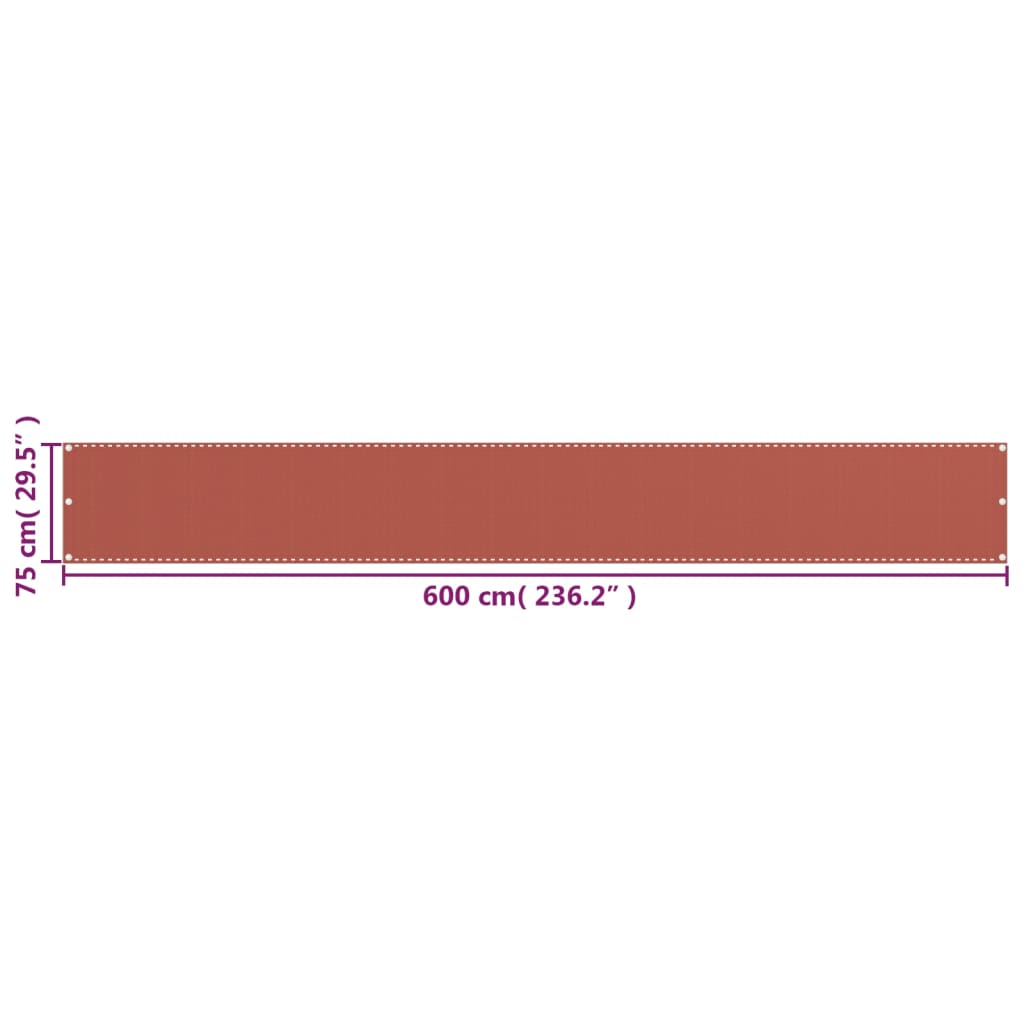 Berkfield Balcony Screen Terracotta 75x600 cm HDPE