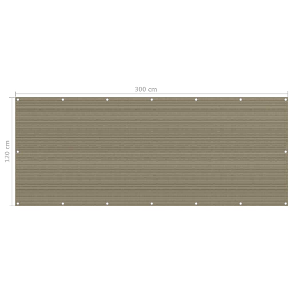 Berkfield Balcony Screen Taupe 120x300 cm HDPE