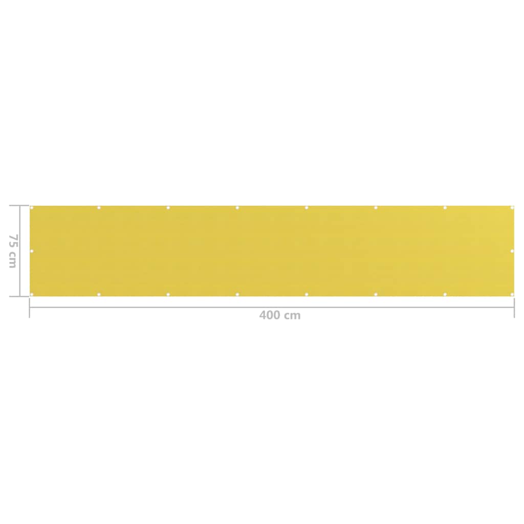 Berkfield Balcony Screen Yellow 75x400 cm HDPE