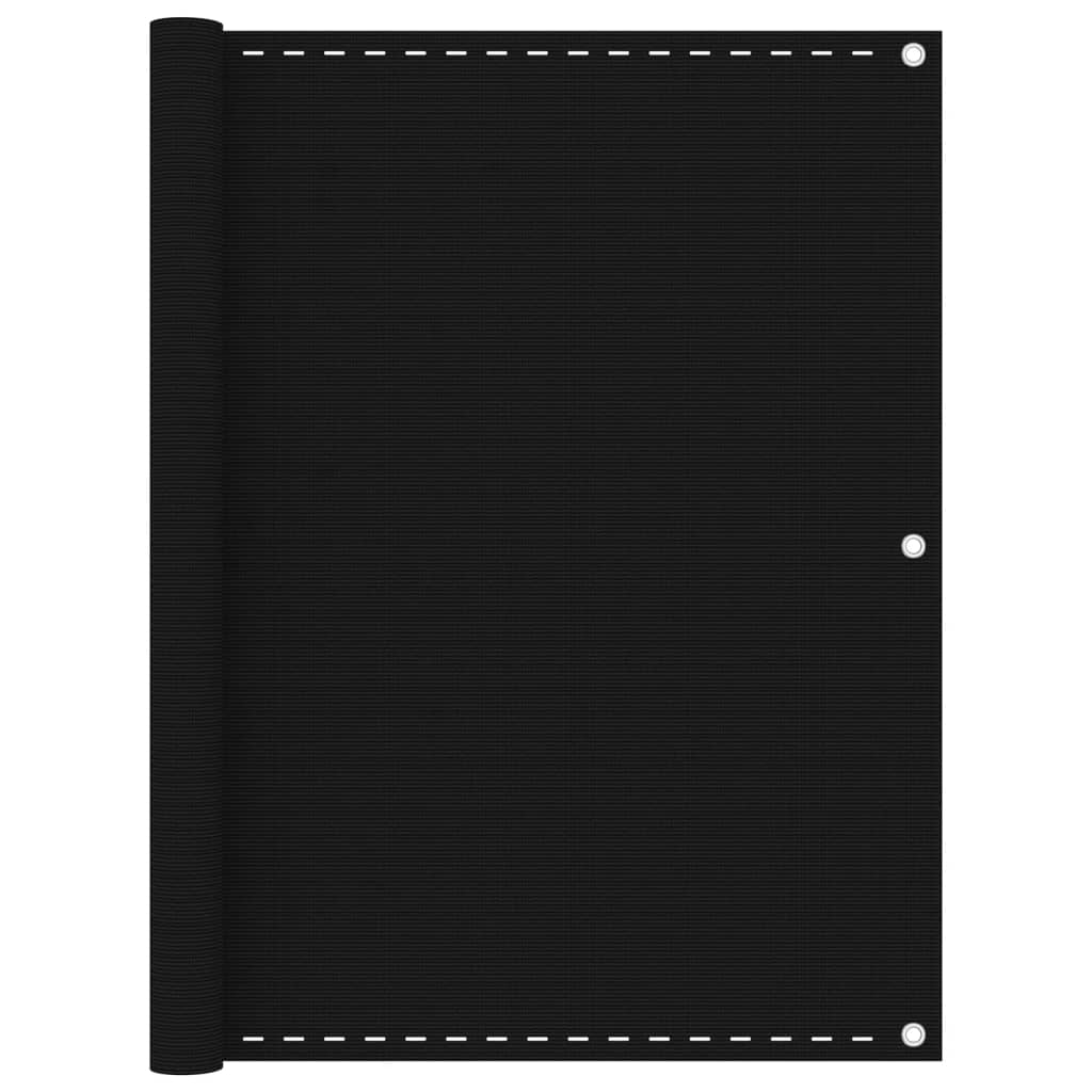 Berkfield Balcony Screen Black 120x600 cm HDPE