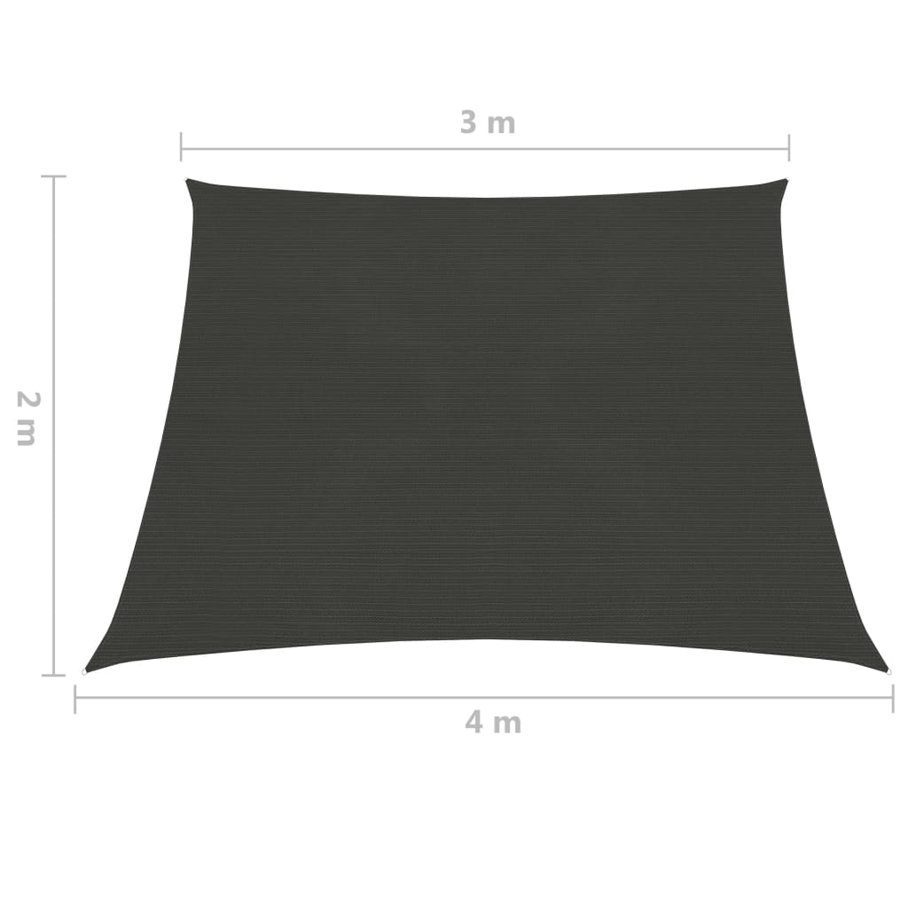 Berkfield Sunshade Sail 160 g/må_ Anthracite 3/4x2 m HDPE