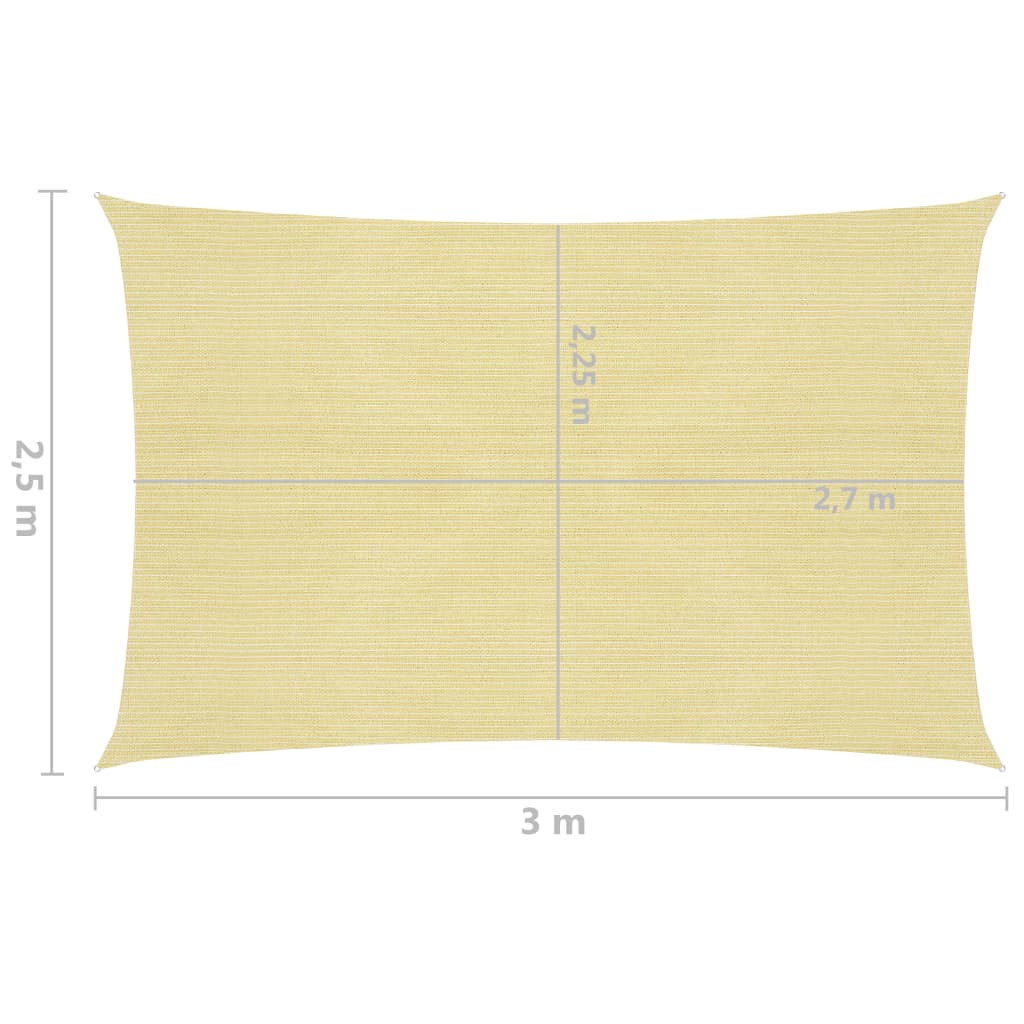 Berkfield Sunshade Sail 160 g/m�__ Beige 2.5x3 m HDPE