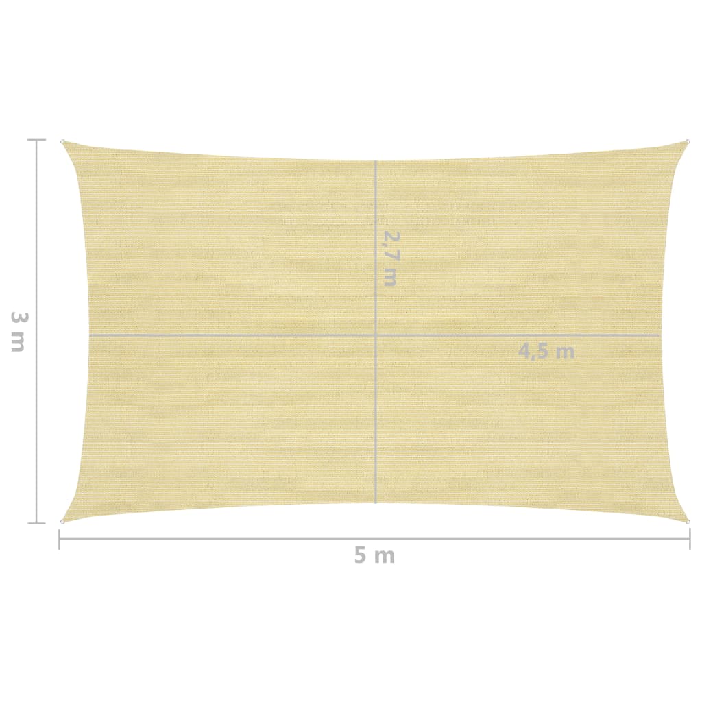 Berkfield Sunshade Sail 160 g/m�__ Beige 3x5 m HDPE