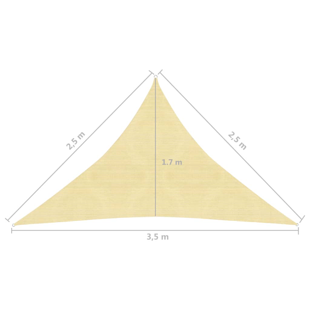 Berkfield Sunshade Sail 160 g/m�__ Beige 2.5x2.5x3.5 m HDPE