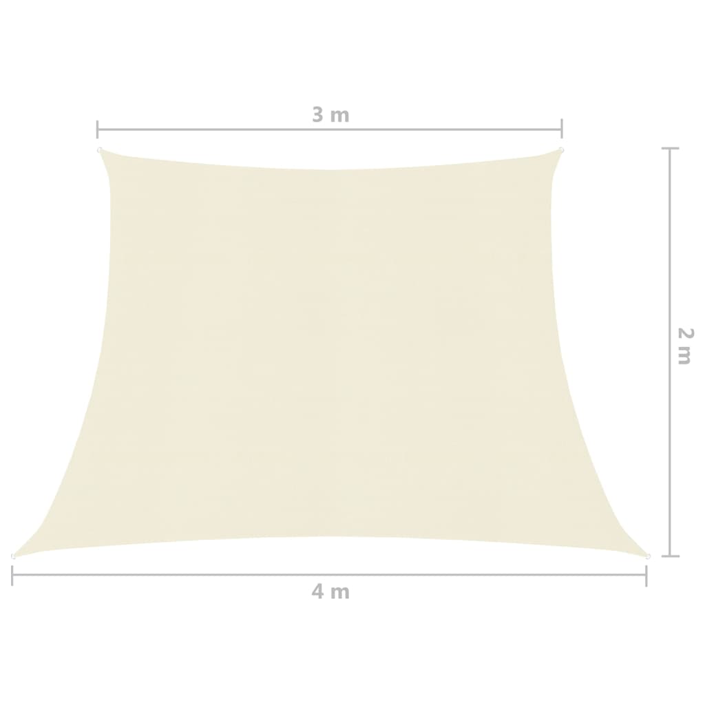Berkfield Sunshade Sail 160 g/må_ Cream 3/4x2 m HDPE
