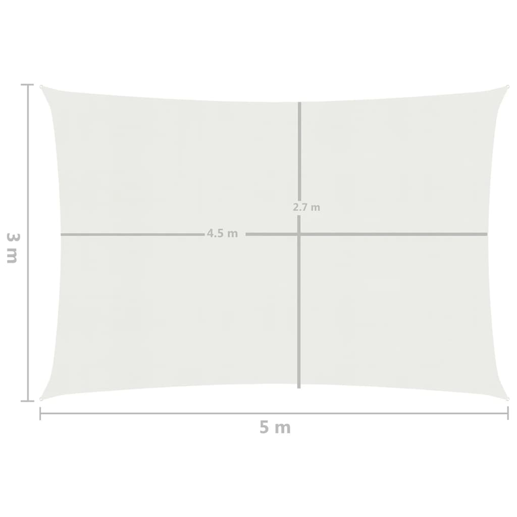 Berkfield Sunshade Sail 160 g/m�__ White 3x5 m HDPE