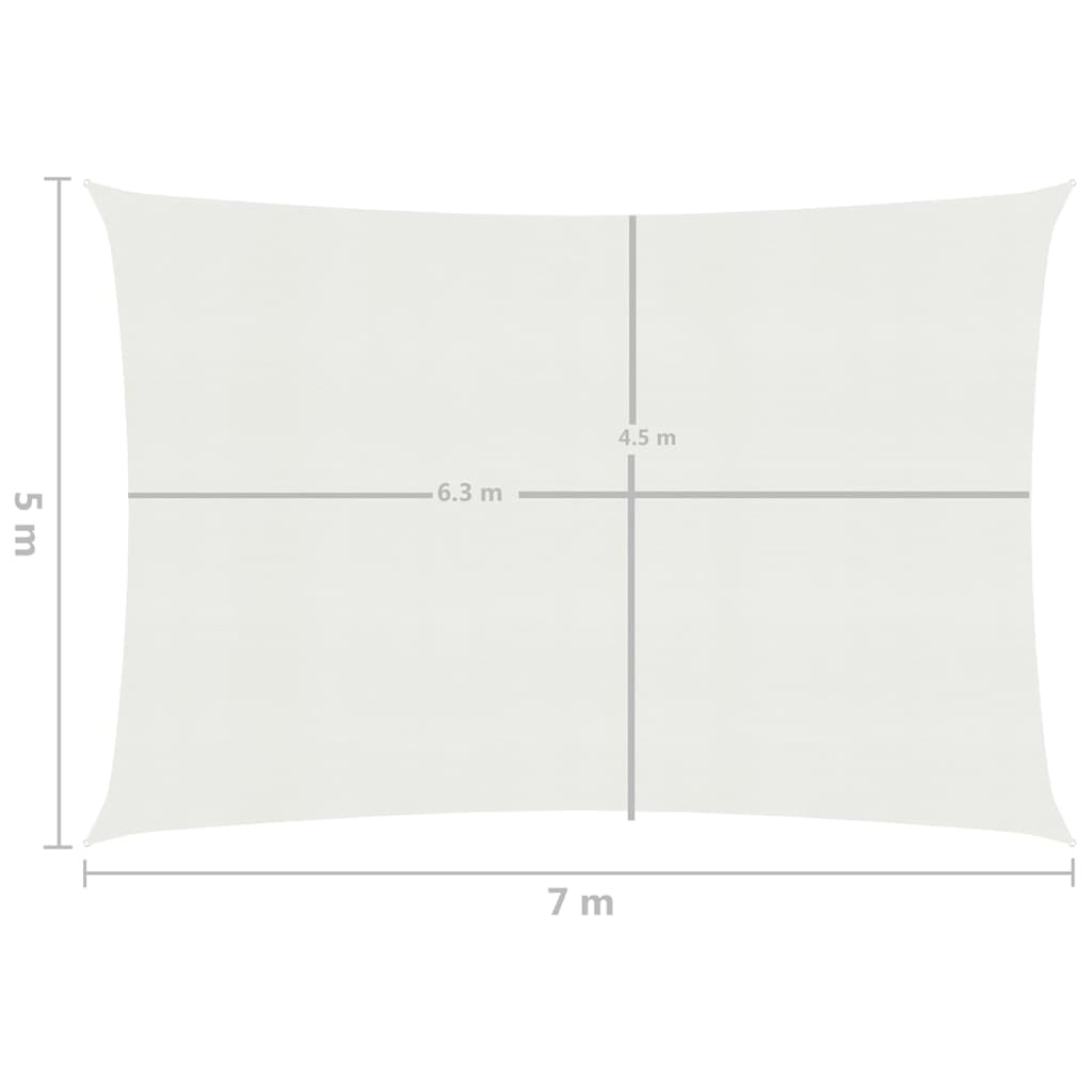 Berkfield Sunshade Sail 160 g/m�__ White 5x7 m HDPE