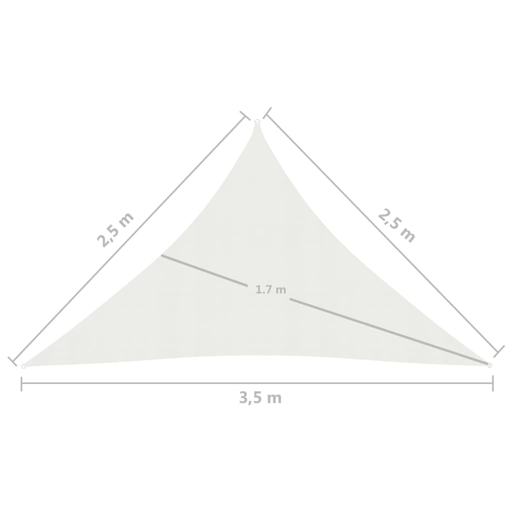 Berkfield Sunshade Sail 160 g/m�__ White 2.5x2.5x3.5 m HDPE