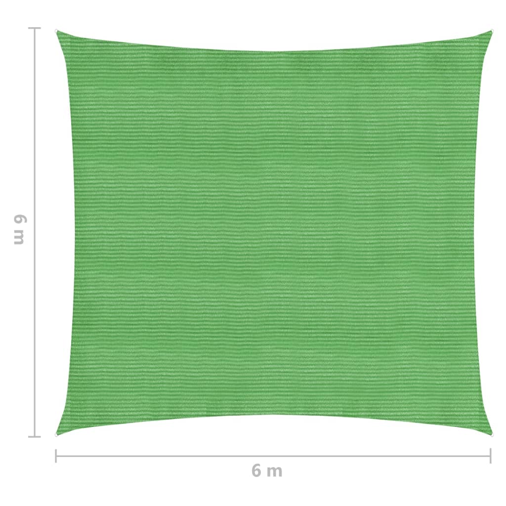Berkfield Sunshade Sail 160 g/må_ Light Green 6x6 m HDPE
