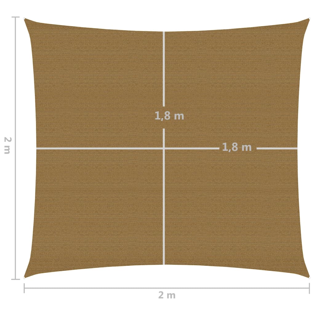 Berkfield Sunshade Sail 160 g/m�__ Taupe 2x2 m HDPE