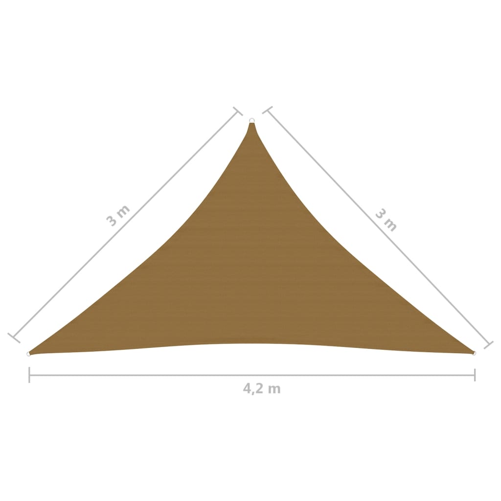 Berkfield Sunshade Sail 160 g/m�__ Taupe 3x3x4.2 m HDPE