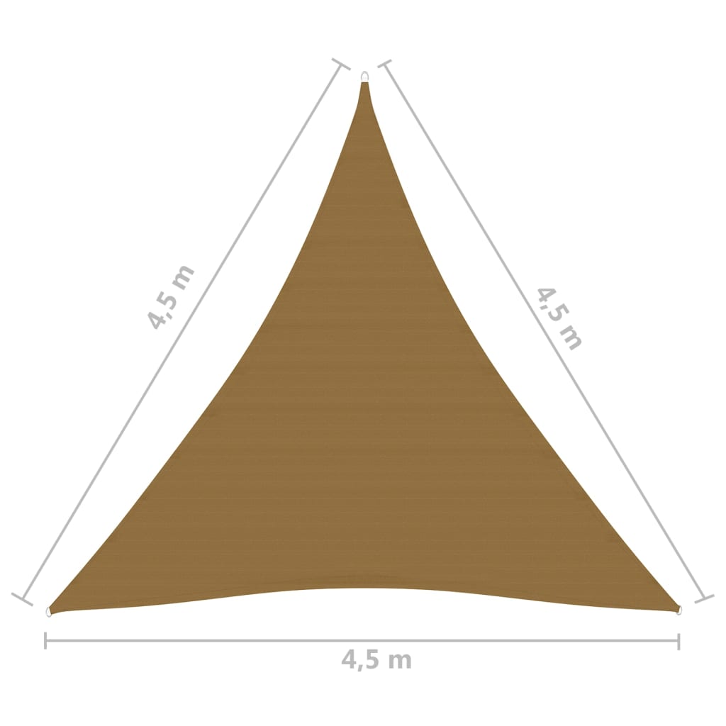 Berkfield Sunshade Sail 160 g/m�__ Taupe 4.5x4.5x4.5 m HDPE