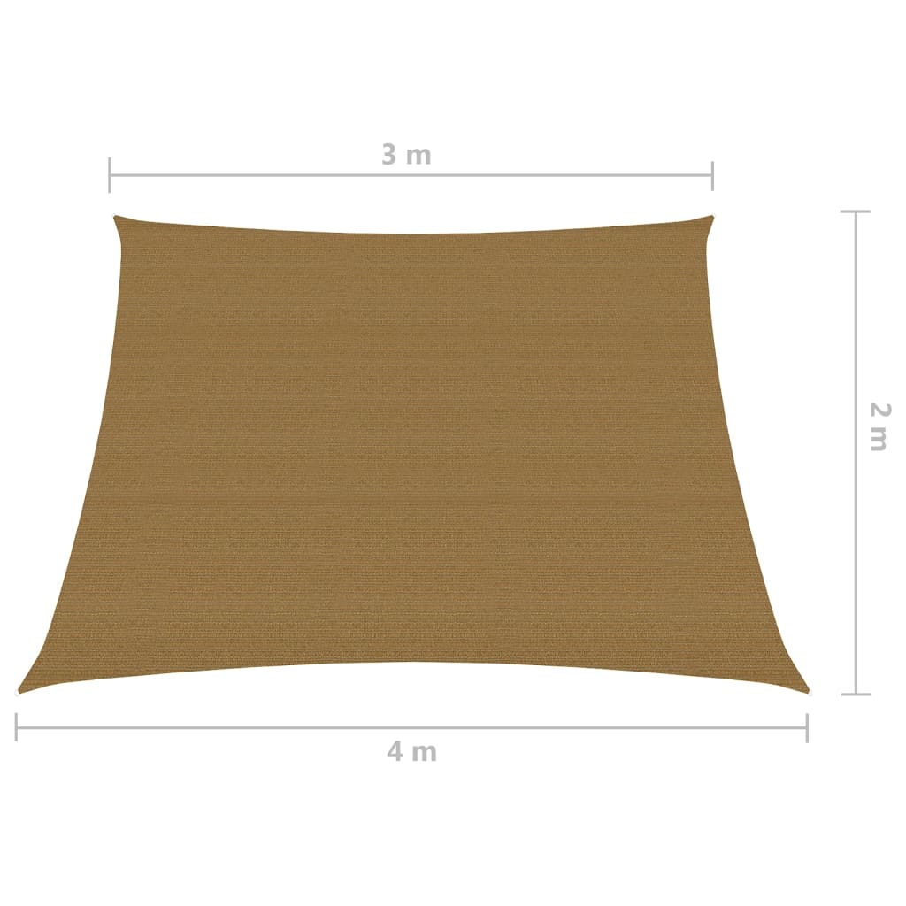 Berkfield Sunshade Sail 160 g/må_ Taupe 3/4x2 m HDPE