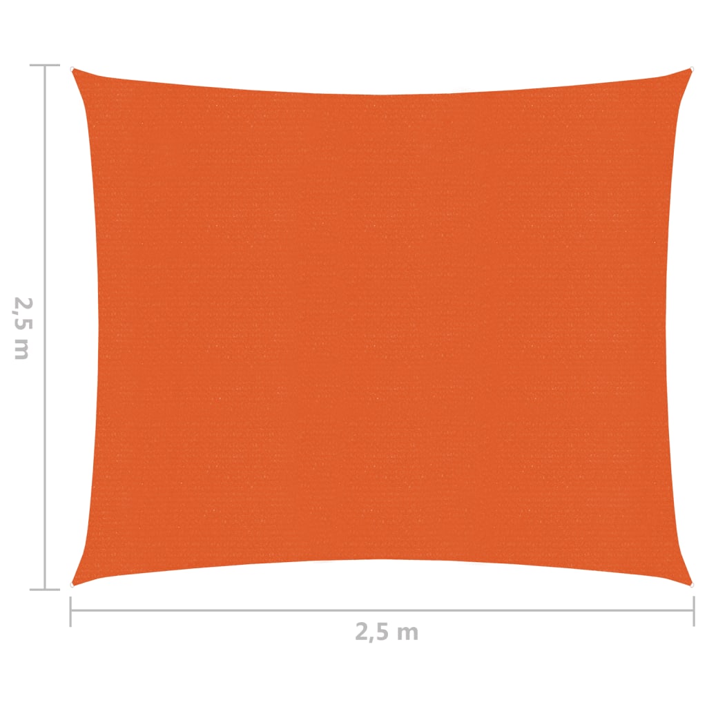 Berkfield Sunshade Sail 160 g/m�__ Orange 2.5x2.5 m HDPE