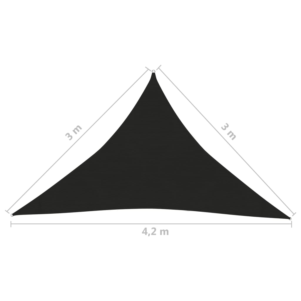 Berkfield Sunshade Sail 160 g/m�__ Black 3x3x4.2 m HDPE