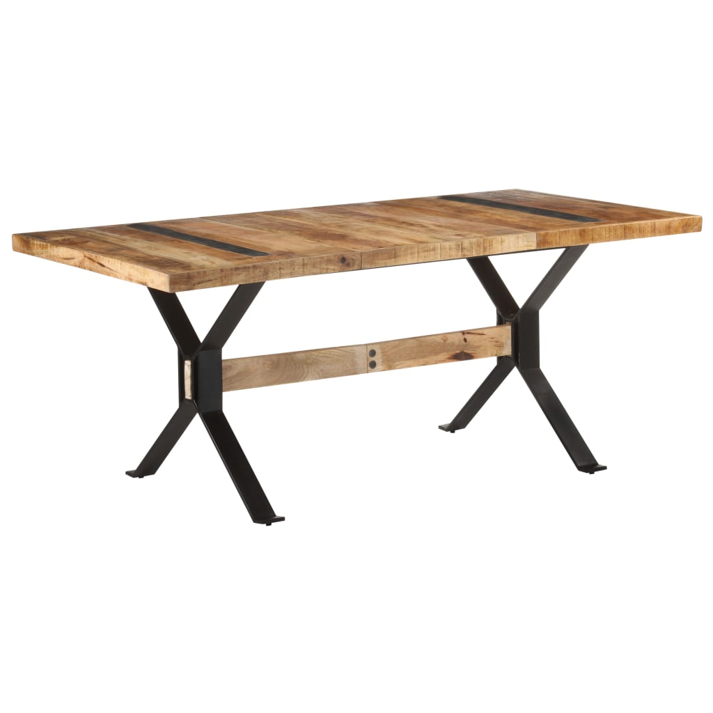 Berkfield Dining Table 180x90x76 cm Rough Mango Wood
