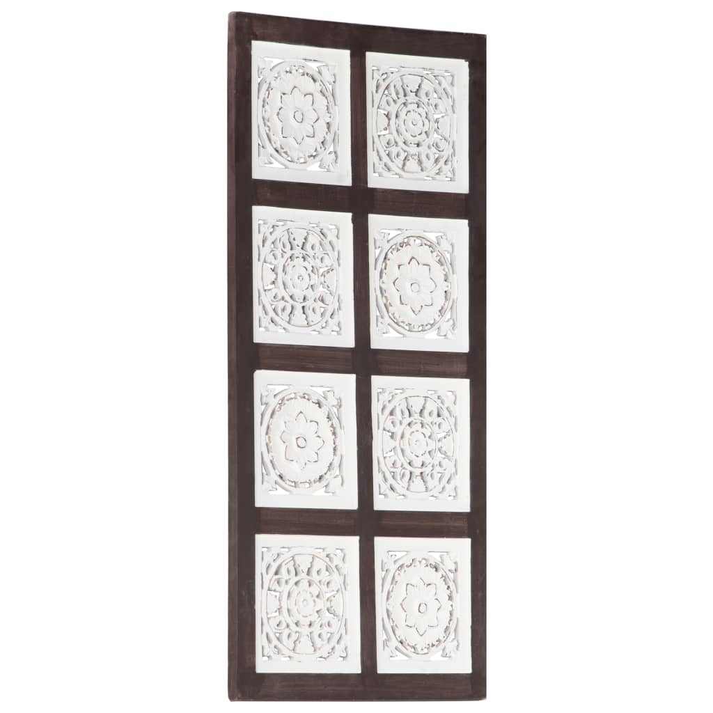 Berkfield Hand-Carved Wall Panel MDF 40x80x1.5 cm Brown and White