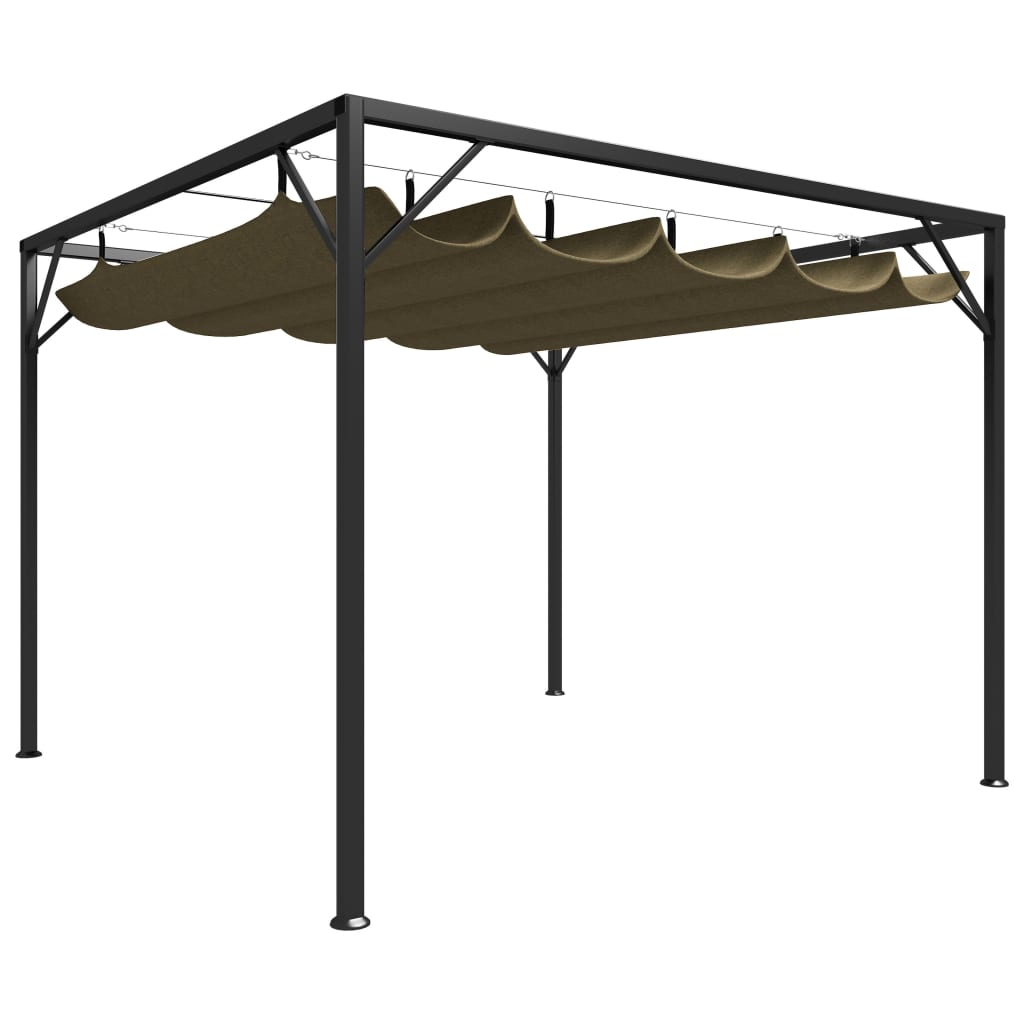 Berkfield Garden Gazebo with Retractable Roof 3x3 m Taupe 180 g/m�__