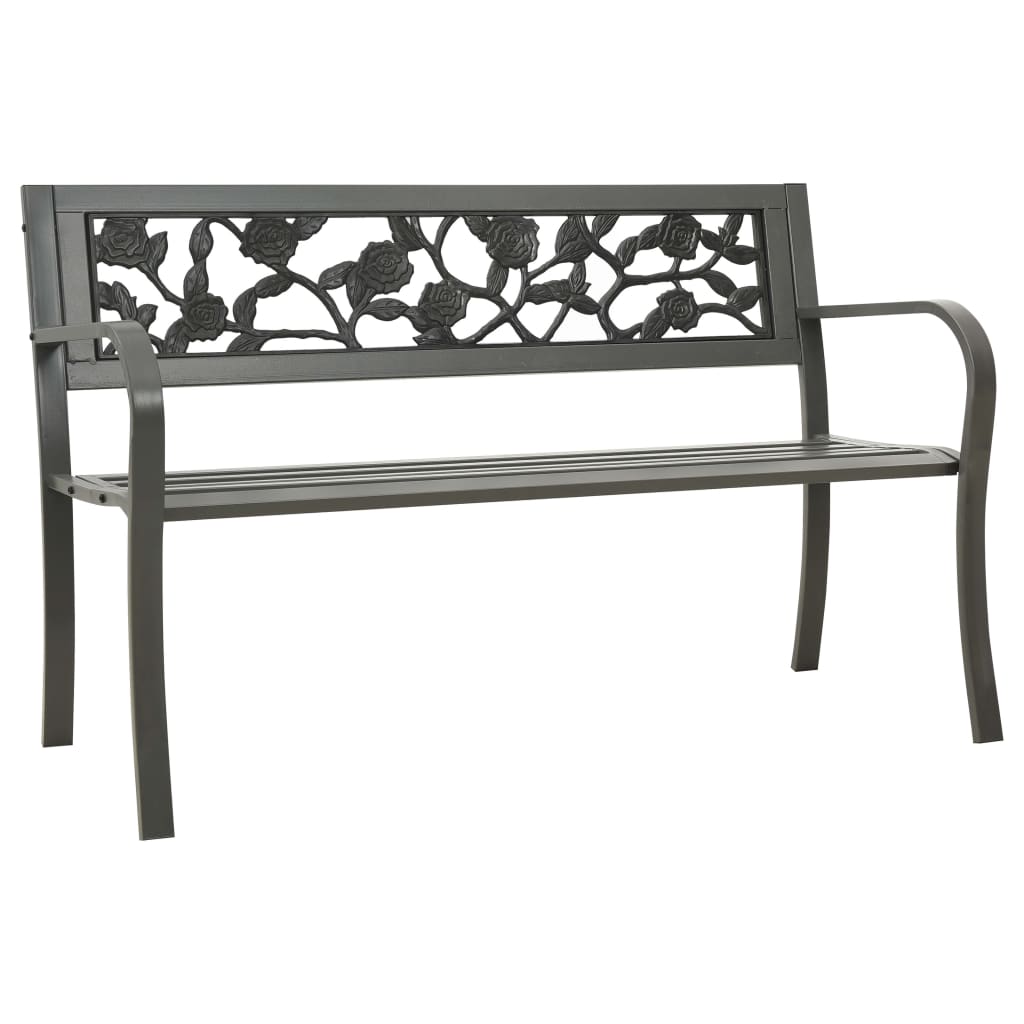Berkfield Garden Bench 125 cm Steel Grey