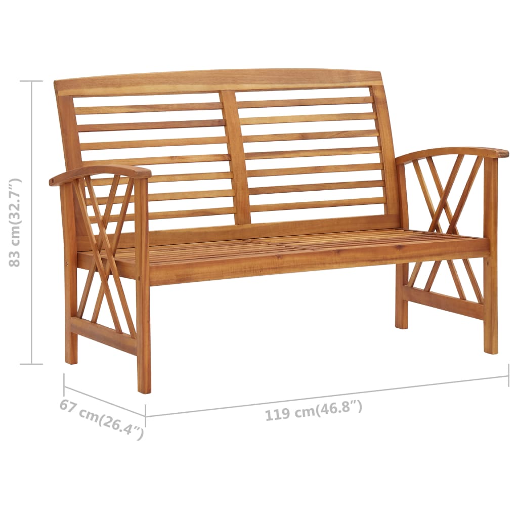 Berkfield Garden Bench 119 cm Solid Acacia Wood
