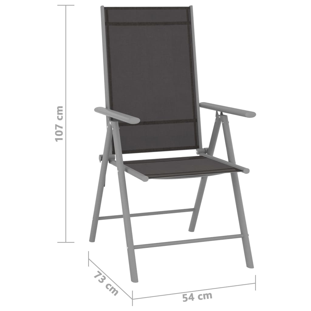 Berkfield Folding Garden Chairs 4 pcs Textilene Black